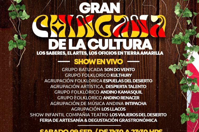 Este sábado la Gran Chingana de la Cultura, los Saberes, el Arte y los Oficios en Tierra Amarilla