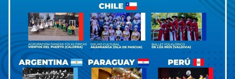 Agrupaciones de danza folclórica de Latinoamérica se presentarán en la plaza de Caldera 