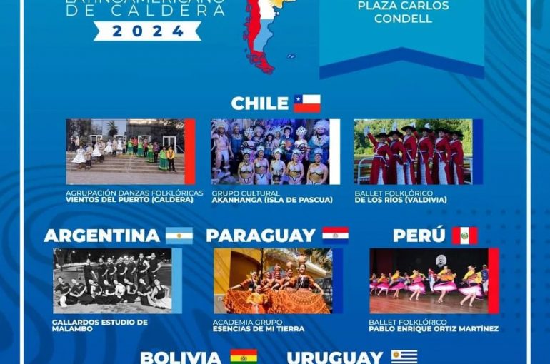 Agrupaciones de danza folclórica de Latinoamérica se presentarán en la plaza de Caldera 
