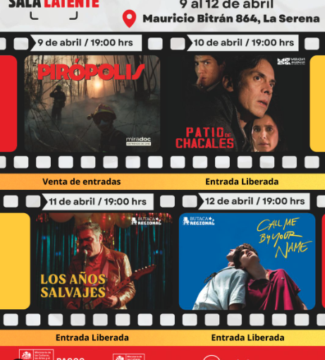 La Serena: Cartelera Semana del 9 al 12 de Abril en Sala Latente