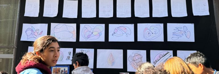 Estudiantes de la Escuela Luz Lanza Pizarro exhibieron muestra de collage inspirada en los ritmos latinoamericanos