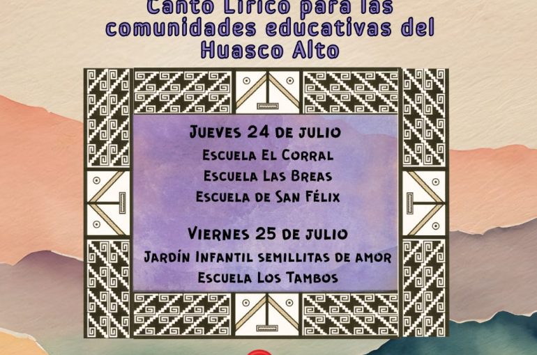 Comunidad de Alto del Carmen podrá disfrutar del canto lírico gracias a Plan de Articulación Valles Transversales